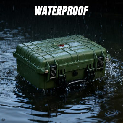 Jack Boss 16x 12.8x 6.8 Inch Hard Case, Portable Weather Waterproof Protective Camera Case with Customizable Foam, Fit Use of Drones, Camera, Equipments, Green - color: GREEN, size: 16x12.8x6.8"