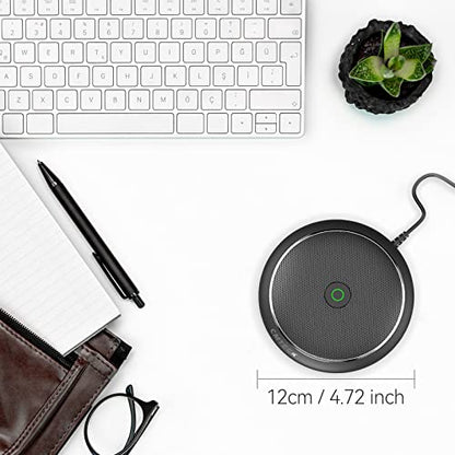 CMTECK Conference USB Microphone, Computer Desktop Mic with Mute Function, Omnidirectional Condenser PC Mic for Video,Streaming, Skype, Plug & Play Compatible with MacOS X Windows (No Speaker) - color: WITHOUT SPEAKER（ dark black）