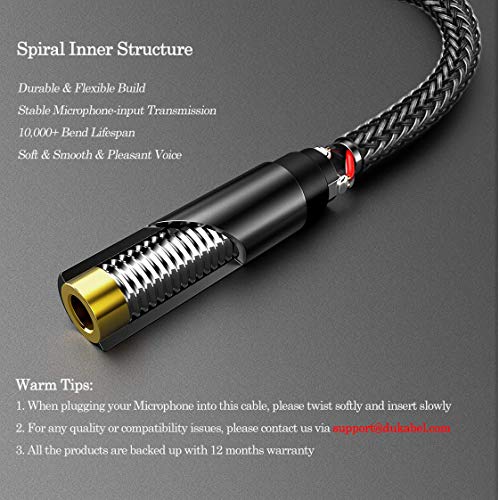 DUKABEL DC4 3.5mm TRS to TRRS Adapter Cable, Microphone Audio Adapter, TRS Female to TRRS Male Converter for Smartphone, PS4, Tablet, Laptop - size: TRS Female to TRRS Male