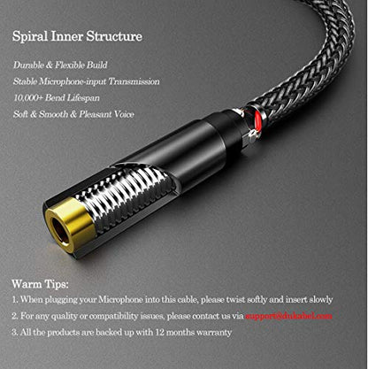 DUKABEL DC4 3.5mm TRS to TRRS Adapter Cable, Microphone Audio Adapter, TRS Female to TRRS Male Converter for Smartphone, PS4, Tablet, Laptop - size: TRS Female to TRRS Male