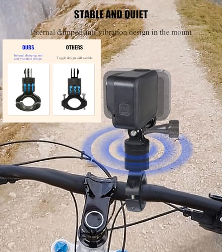 Niewalda Aluminum Bike/Motorcycle Handlebar Mount for GoPro, AKASO Campark and Other Action Cameras, 360 Degrees Rotary Motorcycle Camera Mount Upgrade - size: 360 degree rotating Handlebar Mount
