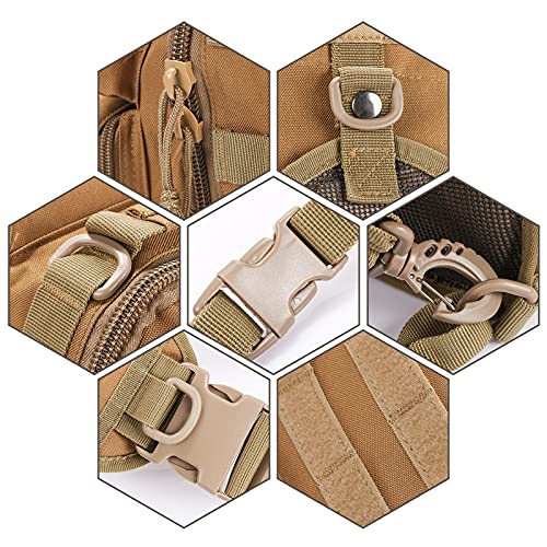 3 Pack Molle Pouch Combo Water Bottle Pouch Holder Tactical Molle Pouches Compact Utility Waist Bag Pack - color: Combo C:Khaki
