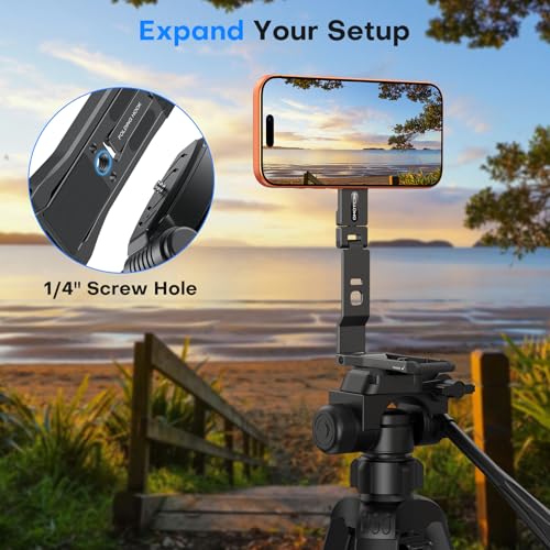 OMOTON TP03 [Ultra-Slim] for MagSafe Tripod, 360° Rotating Magnetic Phone Tripod for iPhone 17/16 Pro Max Air Women Men, Fold Cell Phone Stand with 1/4" Screw & Hook Fits Vlog, Travel Essentials Gift - color: 1-Black