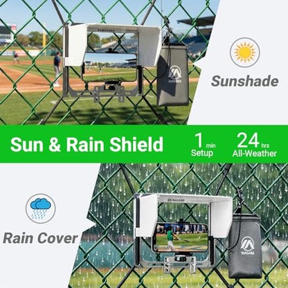 Cell Phone Fence Mount with Shade, Game Changer Mounting Kit, Gamechanger Streaming kit Works with iPhone, Mevo Start, Phones, and GoPro, for Recording Baseball Games(Upgraded Version) - size: MINI