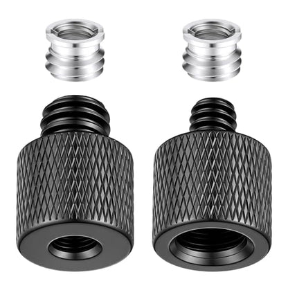 1/4 to 3/8 & 3/8 to 1/4 Camera Tripod Adapter, 4 Pack Double Head Stud Screw Thread Converter Male to Female Mounting Adapter for Camera, Monitor, Tripod, Mic Stand