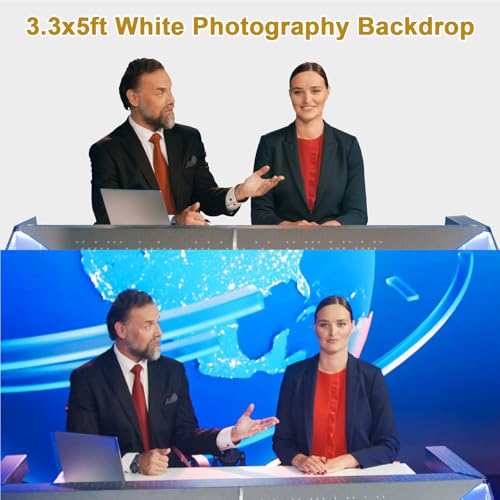 UTEBIT White Backdrop Curtain for Photography, 5x6.5FT Photo Background for Photographic Parties Video Recording Live Streams Polyester Fabric Photoshoot Screen Backdrops - size: 5x6.5FT