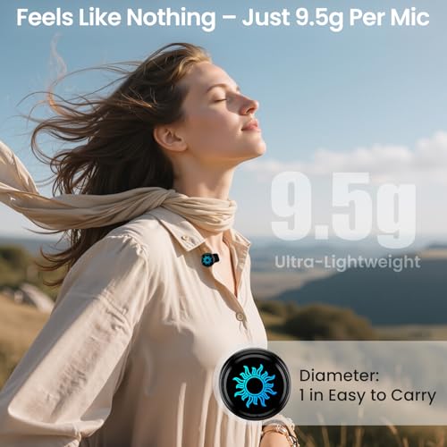 M2 Magnetic Wireless Microphone for iPhone/Camera/Android, Ultralight 9.5g, 984ft Range, 48kHz/24bit, Noise Cancellation, 48H Battery for Video Recording, Streaming - style: M2