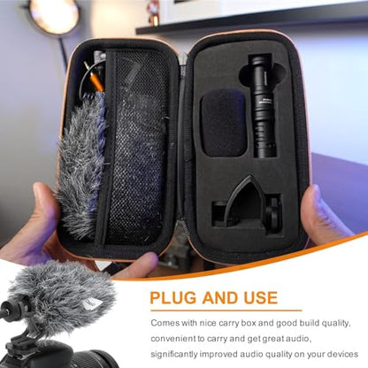 Camera Microphone,Comica CVM-VM10II Professional Video Microphone with Shock Mount, Deadcat,Compact Shotgun Mic Compatible with iPhone,DSLR Camera,Android Smartphones- Perfect for TikTok YouTube Vlog - color: Black