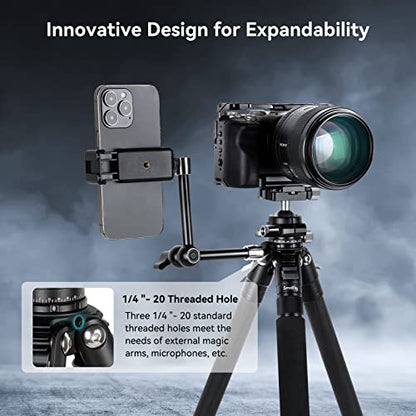 SmallRig AP-10 Carbon Fiber Tripod, 52.4" Lightweight Compact Camera Tripod with Detachable Monopod, 360° Ball Head with Payload 5 kg/11 lb, Quick Release Plate for Canon for Sony, DSLR Camera, Phone - style: 52.4"