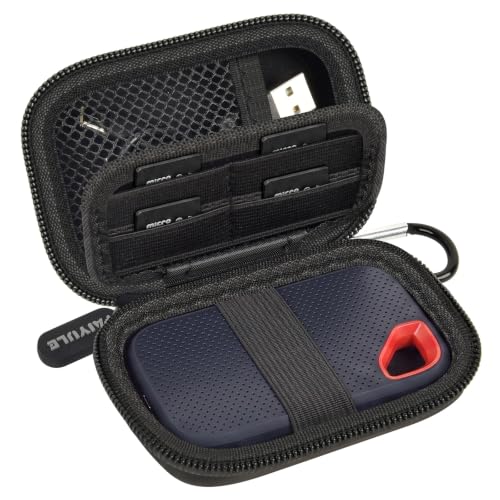 Case for SanDisk Extreme Portable SSD & Extreme PRO, Hard Shell Protective Storage Bag with Carabiner, Fits 1TB 2TB 4TB 8TB External Solid State Drive (Black, for Sandisk V3) - color: Black, size: For Sandisk V3
