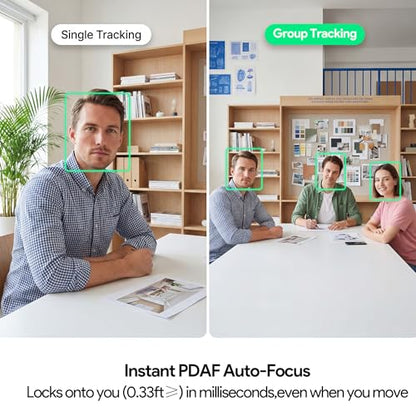 4K Ultra HD Webcam with 1/2.8''CMOS Sensor,PDAF Auto Focus 1080P@60FPS,Dual Noise-Canceling Mics, Privacy Cover,USB Streaming Webcam for PC/Mac,Gaming,Video Calling,Live Streaming&Meetings