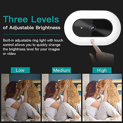 NexiGo StreamCam N930E with Software, 1080P Webcam with Ring Light and Privacy Cover, Auto-Focus, Plug and Play, Web Camera for Online Learning, Zoom Meeting Skype Teams, PC Mac Laptop Desktop - style: Webcam with Light