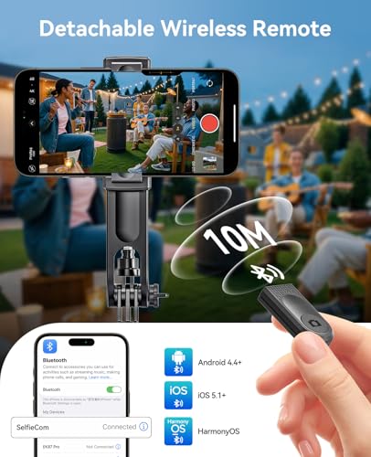 ORICO 69" Phone Tripod & Selfie Stick - 360° Rotatable Phone Holder for Multi-Angle Shooting, Wireless Remote, Extendable Stand for iPhone, Android, Camera, GoPro, Travel, Vlog, Recording - SPM175 - size: 69''