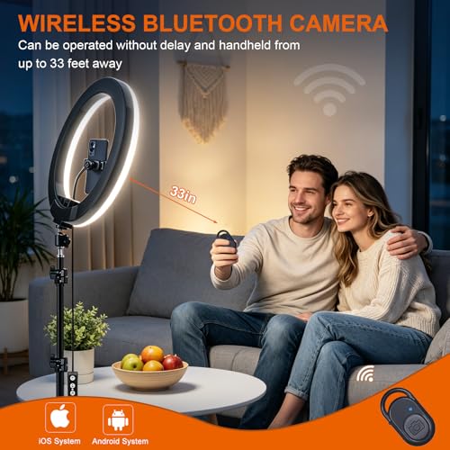 10" Selfie Ring Light with 73" Tripod Stand & 1 Phone Holder, LED Camera Ringlight with 48 RGB Colors Modes & Musical Rhythm Mode and 12 Brightness Dimmable for TikTok/Makeup/Photography/Vlog - color: 10" Musical Version
