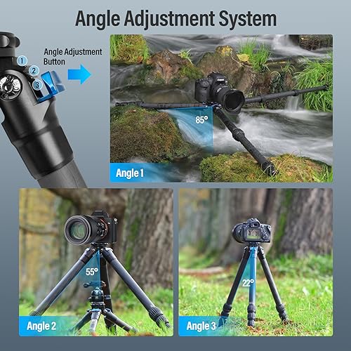 SIRUI AM-284 Carbon Fiber Tripod for Travel, Professional Camera Tripod with 4-Section Legs, Twist Leg Locks, Detachable Metal Spikes, Loads up 33LB, Max Height 47.2“ - size: AM-284, style: AM-284 Heavy Duty Tripod Legs Only