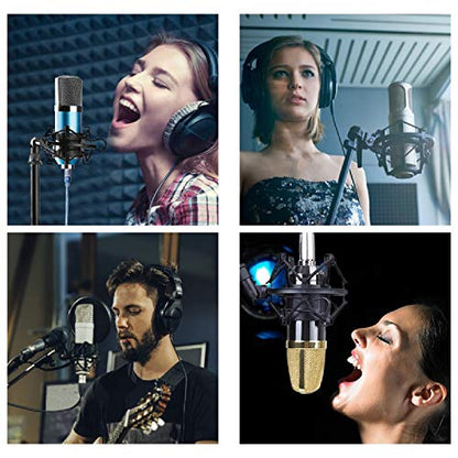 Miwayer Universal Microphone Shock Mount,Most Advanced Cobweb Anti-Vibration Structure Compatible with 1.6-1.8"(42-47mm) Large Diameter Condenser Mics, Like CAD U37 USB GLX220 NW-700 MXL770 V250 - size: 1.6-1.8"(42-47mm) Black