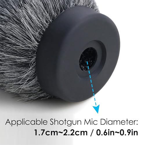 YOUSHARES NTG Furry Microphone Wind Shield - Windscreen/Windmuff for Rode VideoMic NTG and Microphones with Maximum Slot Length of 100mm (3.9") and Diameter of 18-24mm （Shag, Gray） - color: NTG Shag