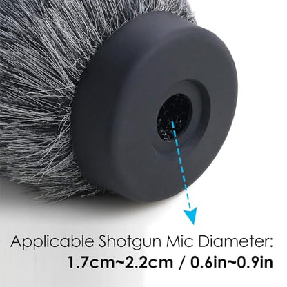 YOUSHARES NTG Furry Microphone Wind Shield - Windscreen/Windmuff for Rode VideoMic NTG and Microphones with Maximum Slot Length of 100mm (3.9") and Diameter of 18-24mm （Shag, Gray） - color: NTG Shag