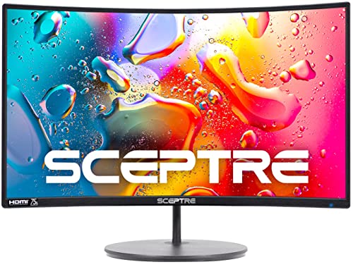 Sceptre Curved 24-inch Gaming Monitor 1080p R1500 98% sRGB HDMI x2 VGA Build-in Speakers, VESA Wall Mount Machine Black (C248W-1920RN Series) - style: 24" Curved Gaming