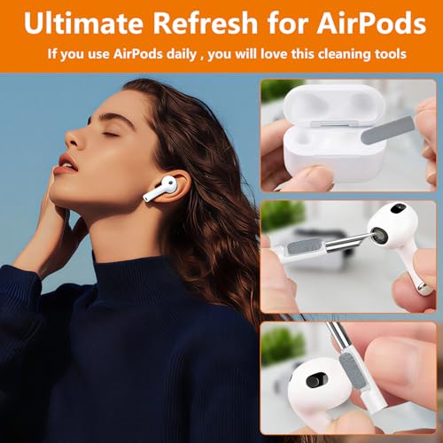Cell Phone Cleaning Kit, iPhone Cleaning Kit for Charging Port Cleaner Keyboard Cleaning Kit for Airpods/Android/USB C/Earbuds/Laptop/iPad/Camera Lens with Stylus Pen (White, Elite Pack) - color: White (Elite Pack)