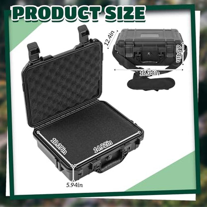 Relaxweex 16.34 x 12.4 x 6.5 Inch Waterproof Hard Case with DIY Customizable Foam Detachable Shoulder Strap and Utility Knife Waterproof Protective Case for Cameras, Lenses or Microphones, Equipments - size: 16.34 x 12.4 x 6.5 Inch