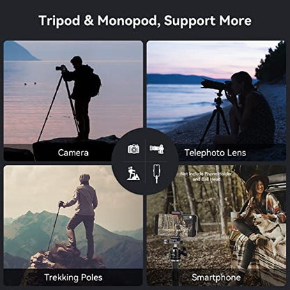 SmallRig AP-10 Carbon Fiber Tripod, 52.4" Lightweight Compact Camera Tripod with Detachable Monopod, 360° Ball Head with Payload 5 kg/11 lb, Quick Release Plate for Canon for Sony, DSLR Camera, Phone - style: 52.4"