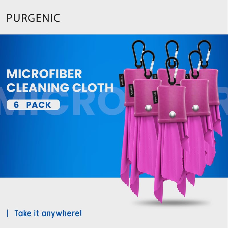 Microfiber Cloth & Glasses Wipes (6 Pack) Lens & Glasses Cleaning Cloth - Eye Glass Clean Cloths - Eyeglass Cleaning Cloth - Glass Cleaning Cloth - Camera Lenses & Gadget Delicate Screens - Pink - color: Pink, size: 6 Pack
