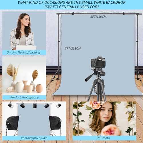 Dusty Blue Photography Backdrop Studio Photography Film & Television Portraiture Interview Programs Product Display Home Videos Parties Exhibition Halls Wedding Backdrops 5x7FT - color: Dusty Blue, size: 5x7FT
