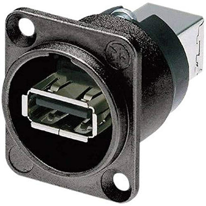 Neutrik NAUSB-W-B Reversible USB Genderchanger (Type A and B) D-Housing Chassis Connector