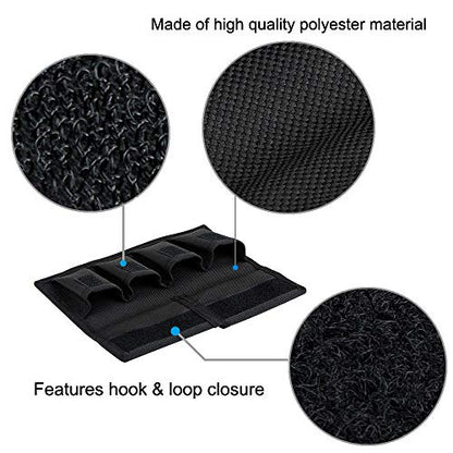 (6 Pockets) Camera Battery and SD Card Pouch Holder for 18650 x 8, AA, LP-E6N LP-E6NH LP-E17 EN-EL14 EN-EL15 NP-FW50 NP-FZ100 NP-W126S Battery,Suitable for Canon M50 Mark II 5DM4 6DM2 80D Sony A7R IV - size: 4 Battery Slots + 2 Zipped Pockets