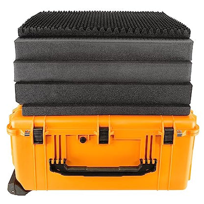 Eylar 31.5" X-Large Protective Roller Hard Case for Cameras, Drones, Tools, and AV Equipment with IP67 Waterproof, Shock Resistant, and Customizable Foam Inserts (Yellow) - color: Yellow