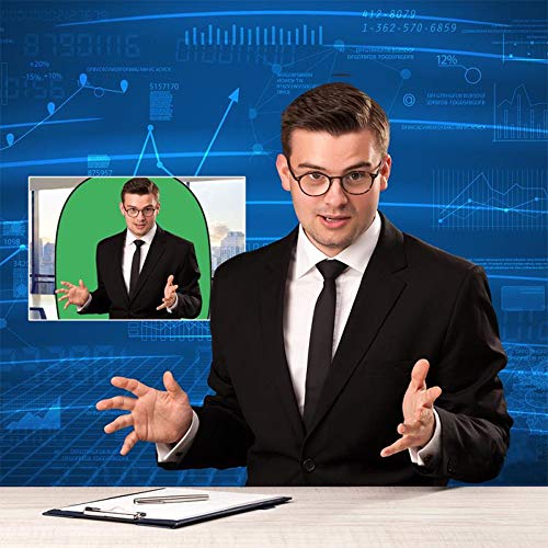 5X3.3ft (1.5mX1m) 2 in 1 Polyester Muslin Green and Blue Backdrop Portable ChromaKey Pop-Up Collapsible Reversible Photography Screen Background - color: Green/Blue
