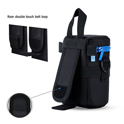 JJC Deluxe Lens Case Pouch Bag for Canon EF-S 17-55mm/17-85mm,EF 35mm f2, RF 85mm f2 Macro, Nikon AF-S 18-200mm/18-105mm/18-300mm/55-200mm, Fujifilm XF 56mm f1.2 R & More Lens Below 3.1" x 5.3"(D x L) - size: M Size