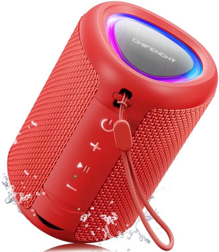 Portable Bluetooth Speaker Beach Essentials: IPX5 Waterproof for Outdoor/Powerful HD Sound/Dynamic Light/All Day Playtime/Wireless BT 5.3/TWS Pairing, Travel|Camping|Pool Accessorie, School Supplies - color: Red