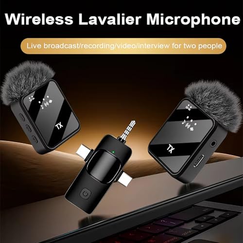 3-in-1 Mini Wireless Lavalier Microphone for iPhone, Android & Camera - Ideal for Vlogging, Content Creation & Video Recording with AI Noise Reduction, 328ft Range & 20H Battery Life