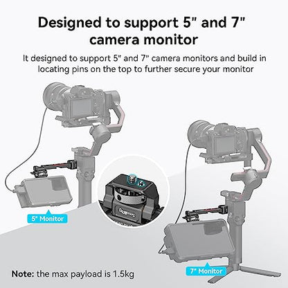 SMALLRIG Adjustable Camera Monitor Mount with Quick Release NATO Clamp, Cold Shoe Mount, Anti-Twist Design for DJI RS 5 / RS 4 Mini/RS 4 / RS 4 Pro/RS 2 / RSC 2 / RS 3 / RS 3 Pro/RS 3 Mini - style: Normal