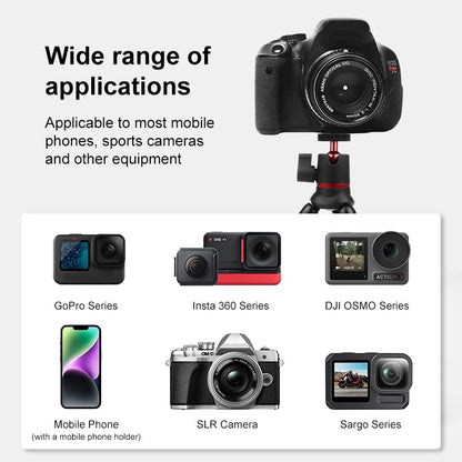 PULUZ Portable Phone Tripod with Wireless Remote and Clip, Flexible Cell Phone Tripod Stand for Video Recording/Vlogging/Selfie