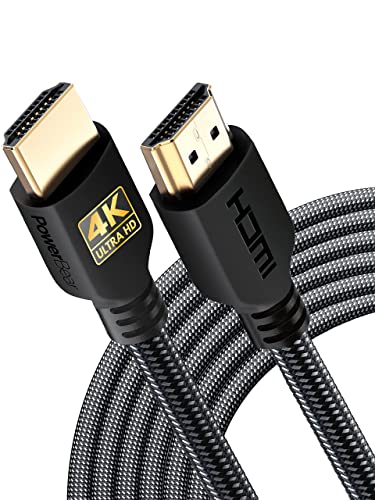 PowerBear 4K Long HDMI Cable 20 ft [2 Pack] High Speed, Braided Nylon & Gold Connectors, 4K @ 60Hz, Ultra HD, 2K, 1080P, ARC & CL3 Rated | for Laptop, Monitor, PS5, PS4, Xbox One, Fire TV, Apple TV - size: 20ft 2pack