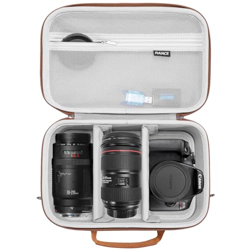 RAIACE Hard Carrying Case Compatible with Canon EOS Rebel T7/ T100/ T6/ R100/ R50/ R5/ R7/ R8, for Sony, for Nikon Camera. Large Capacity Camera Bag for Lens, Cables, Cards and Accessories. - Gray - color: Grey