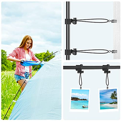 FUDESY Backdrop Clips Clamps - 14 Packs, Include 4 Heavy Duty Spring Clamps, 6 Curtain Clips Backdrop Rings, 4 Background Clips Holder for Photography Backdrop Stand, Photo Studio