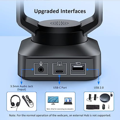 NexiGo Zoom Certified, N990 (Gen 2) 4K PTZ Webcam, Video Conference Camera System with 5X Digital Zoom, Sony_Starvis Sensor, Position Preset, Dual Stereo Mics, 3.5mm Audio Jacks for External Mics - style: PTZ Webcam 4K