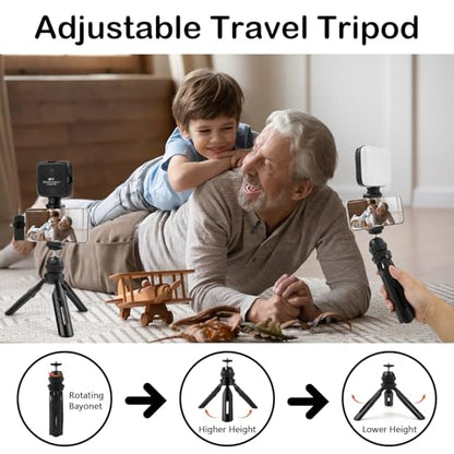 Vlogging Kit for iPhone, Android with Tripod, Wireless Lavalier Microphone, Selfie Light, YouTube Starter kit Content Creator Equipment with for Video Conference, Vlogging, YouTube, TikTok