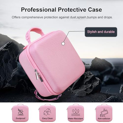 RAIALL Camera Case for Sony Alpha a6000/a6400/a6700/ Sony Alpha 7 II III IV/7R V/ZV-E10 Mirrorless Digital Camera and Lens, Vlogging Camera Hard Travel Bag with a Shoulder Strap and 3 Dividers, Pink - color: Pink