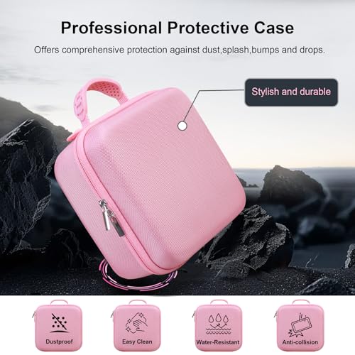 RAIALL Camera Case for Canon EOS Rebel T7/ R50/ R50V/ R100/ R5/ R6 Mark II/ R7/ R8/ R10/RP/T6/ Sony/Nikon D7500 Camera, Hard Carrying Case Protective Travel Bag Fits Lens, Tripod, Batteries, Pink - color: Pink