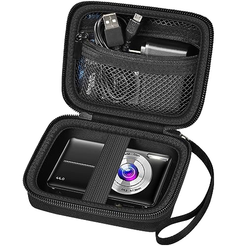 ALKOO Case Compatible with CAMKORY Digital Camera/for VAHOIALD FHD 1080P Digital Point and Shoot/for Kodak PIXPRO FZ55/ FZ45 16MP Vlogging/for IWEUKJLO, Holder for SD Card More- Black (Box Only) - color: Black