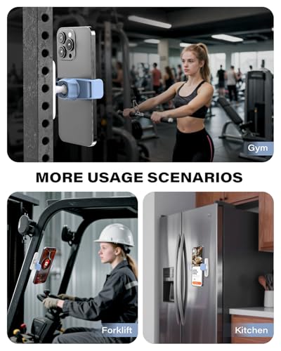 APPS2Car Gym Magnetic Phone Holder, 360 Adjustable, Compatible with 4.7-6.5" Smartphones, Alloy Base and Joint, Gym Accessories for Women, Blue - size: Blue - 1 Pack
