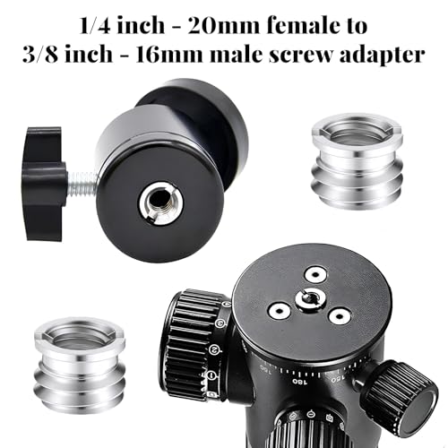 1/4 to 3/8 & 3/8 to 1/4 Camera Tripod Adapter, 4 Pack Double Head Stud Screw Thread Converter Male to Female Mounting Adapter for Camera, Monitor, Tripod, Mic Stand