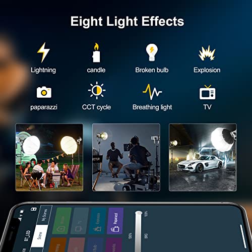 GVM 150W Video Light Kit, 2700K-7500K Continuous Lighting for Photography with Lantern Softbox&Stand, Bi-Color Studio Light Kit with Bluetooth Control, CRI 97+ 8 Scene Lights for Live Streaming White