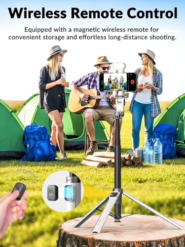 AOCHUAN 70.9” Auto-Open 4-in-1 Smartphone Gimbal for iPhone & Android, AI Face Tracking Phone Stabilizer(No App Needed) w/Magnetic Remote, 360° Rotating Gimbal, RGB Light& Built-in Tripod, M3Pro White - color: White