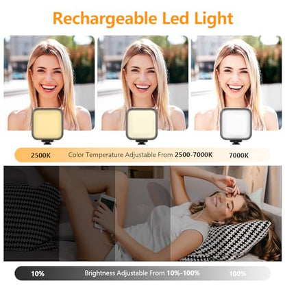 Vlogging Kit for iPhone, Android with Tripod, 62 LED Light,YouTube Starter kit with Mini Microphone & Phone Clip for Live Stream, Video Calls, Vlogging, YouTube, Instagram TikTok